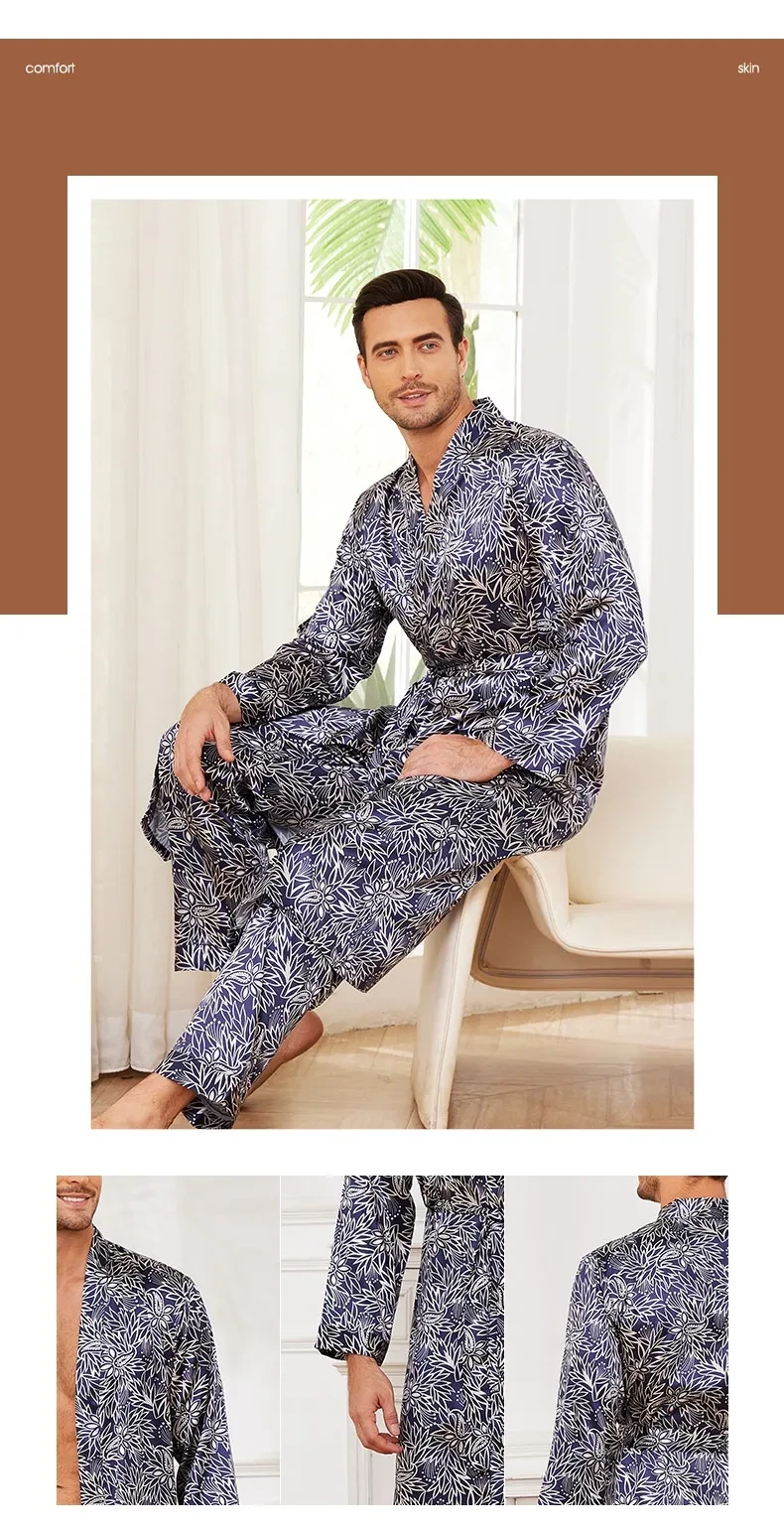 Men's Fall Thin Long Sleeve Pajamas