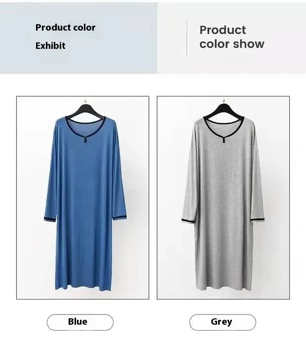 Long Below The Knee Soft Draping Bathrobe Men's Pajamas