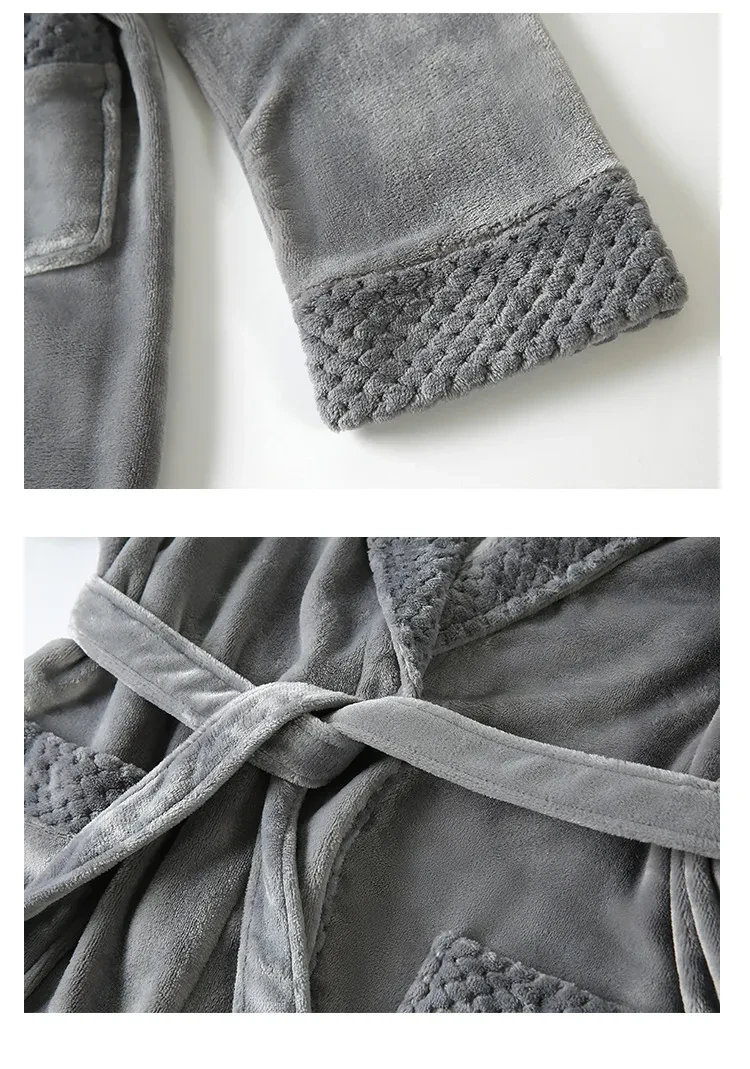 Men's Winter Coral Fleece Nightgown Homewear Thickened Pajamas