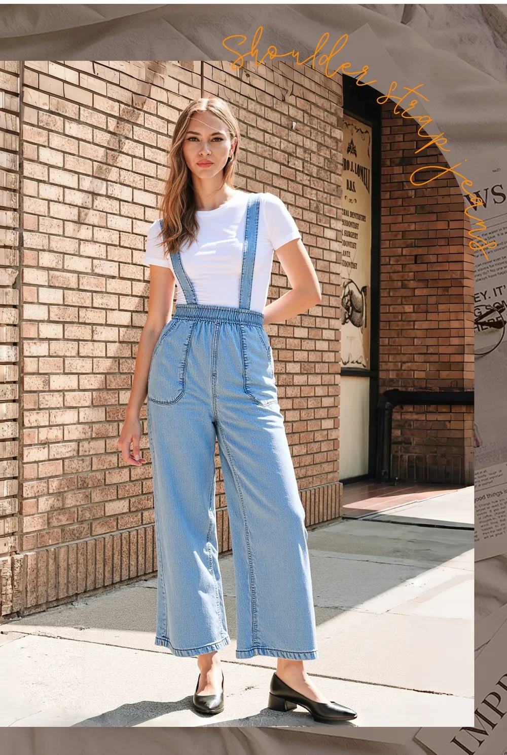 Women's High-Waist Jeans, Convertible Wide-Leg Full-Length Jeans With 3-in-1 Adjustable Hem, Tencel Lyocell For Summer