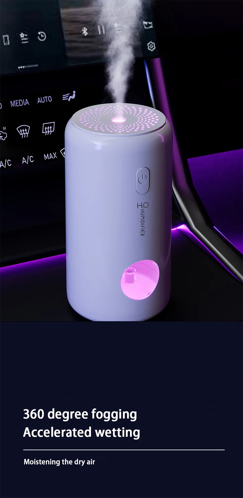 Vehicle Mounted Humidifier Wireless Air Purification In The Vehicle Automatic Spray Large Capacity Aromatherapy Atomizer