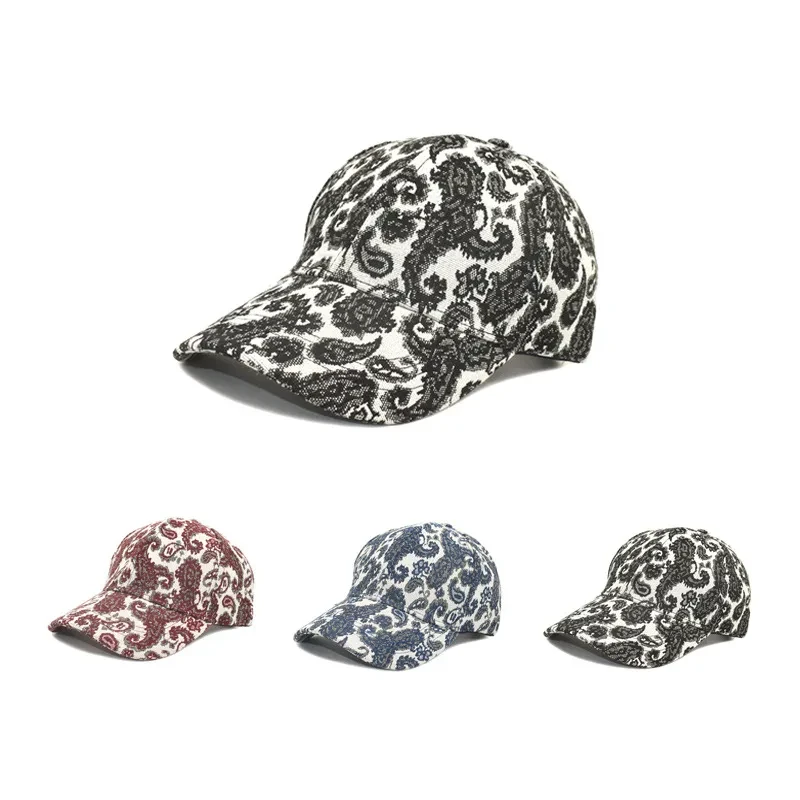 Spring And Summer Men And Women Baseball Cap Paisley Pattern Printed Baseball Cap