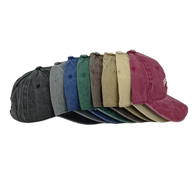 Retro Personalized Washed Distressed Letters Embroidered Peaked Cap