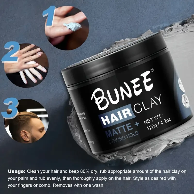 Matte Hair Clay, Strong Hold Hair Styling Wax Gel