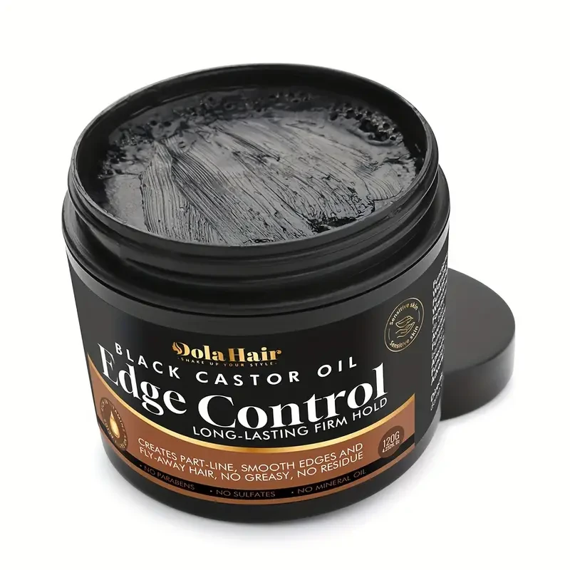 Edge Control with Black Castor Oil Extra Hold Braid, Loc, Twist Gel