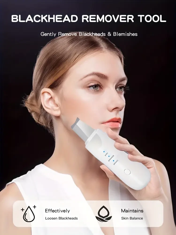 Light Beige Scrubber - 3 Modes Facial Cleansing Spatula, Exfoliating Brush