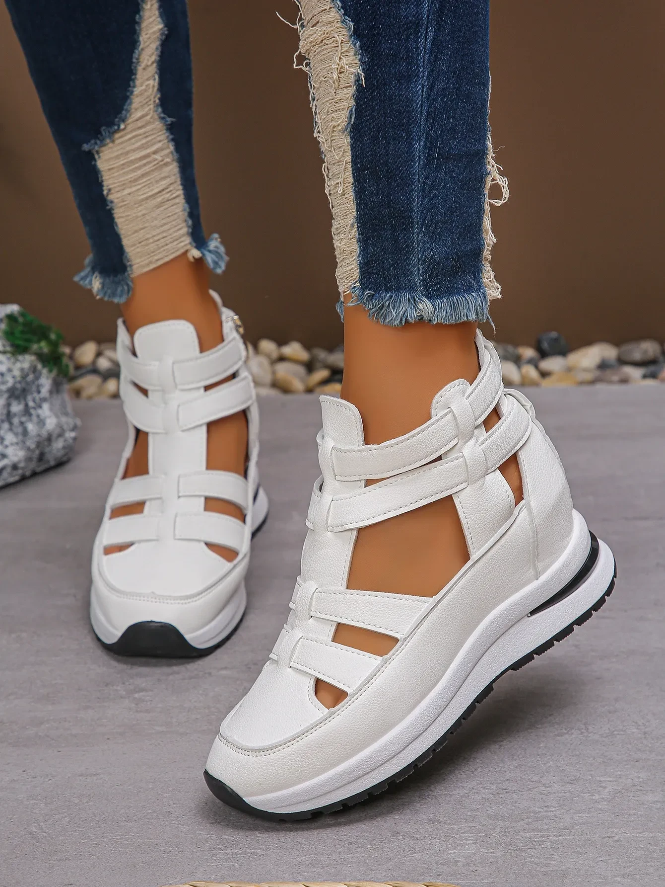 Women's Close-toed Hollow-out Sandals Summer Fashion Platform Shoes