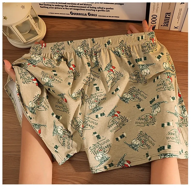 Cotton Printed Men's Home Loose Casual Print Boxer Shorts