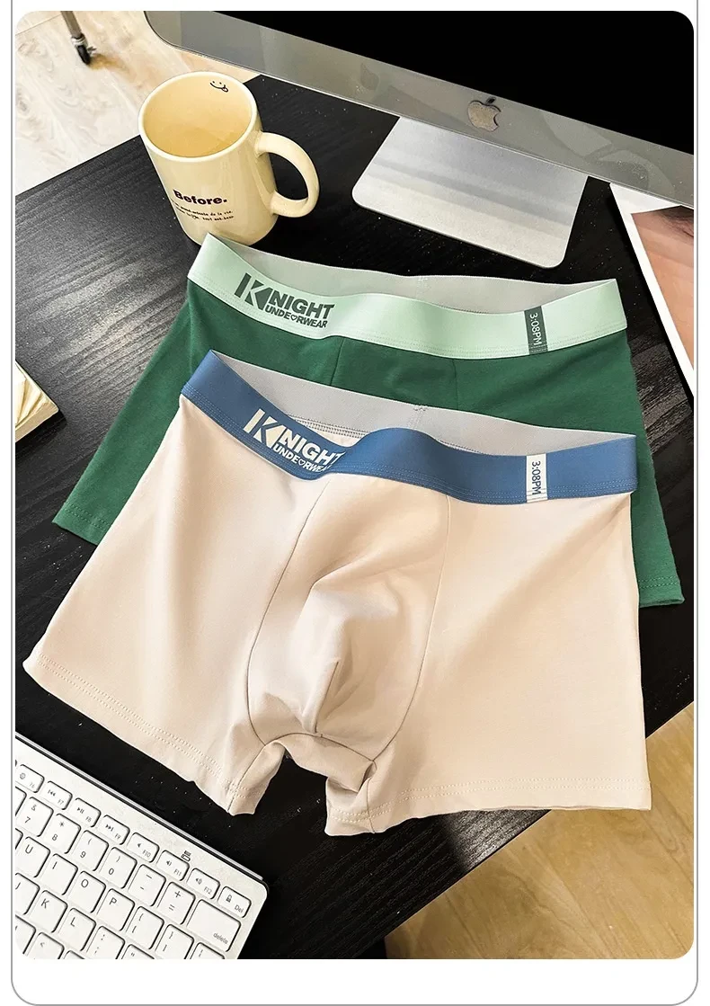 Simple Letter Men's Underwear Cotton Antibacterial Breathable Boxers