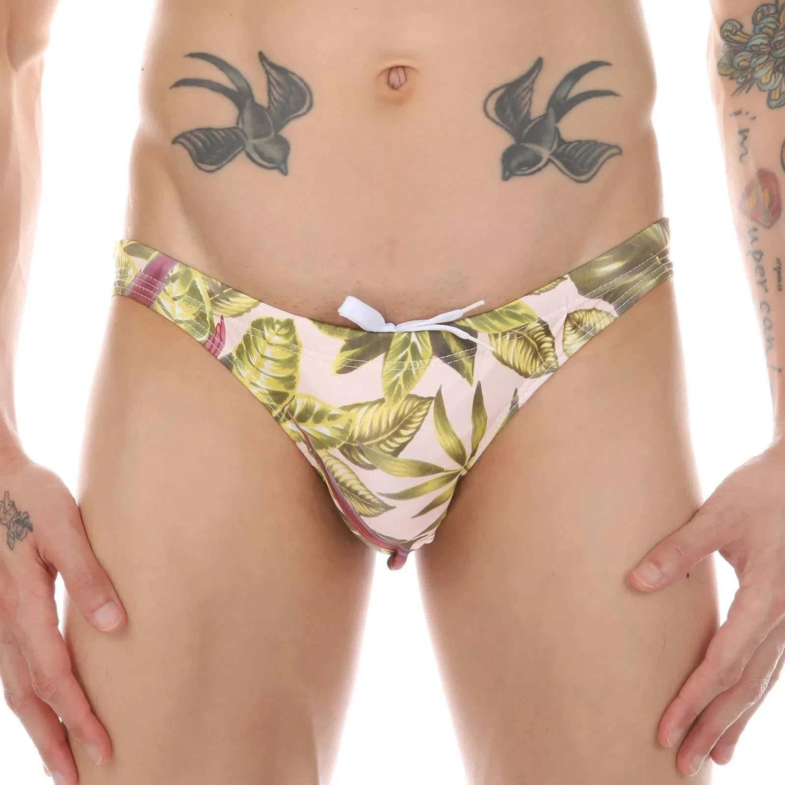 Sexy Print Swimming Trunks Plant Coconut Maple Leaf Trendy Beach Hot Spring Pants Multi-color