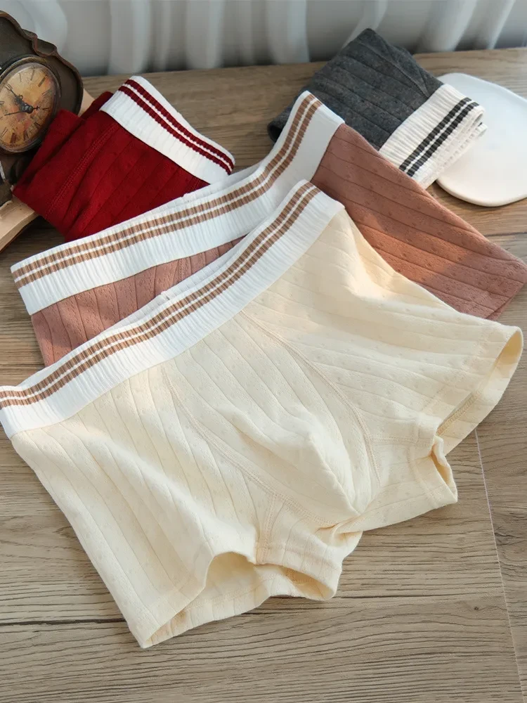 Men's Cotton Mid-waist Youth Comfortable Breathable Boxers