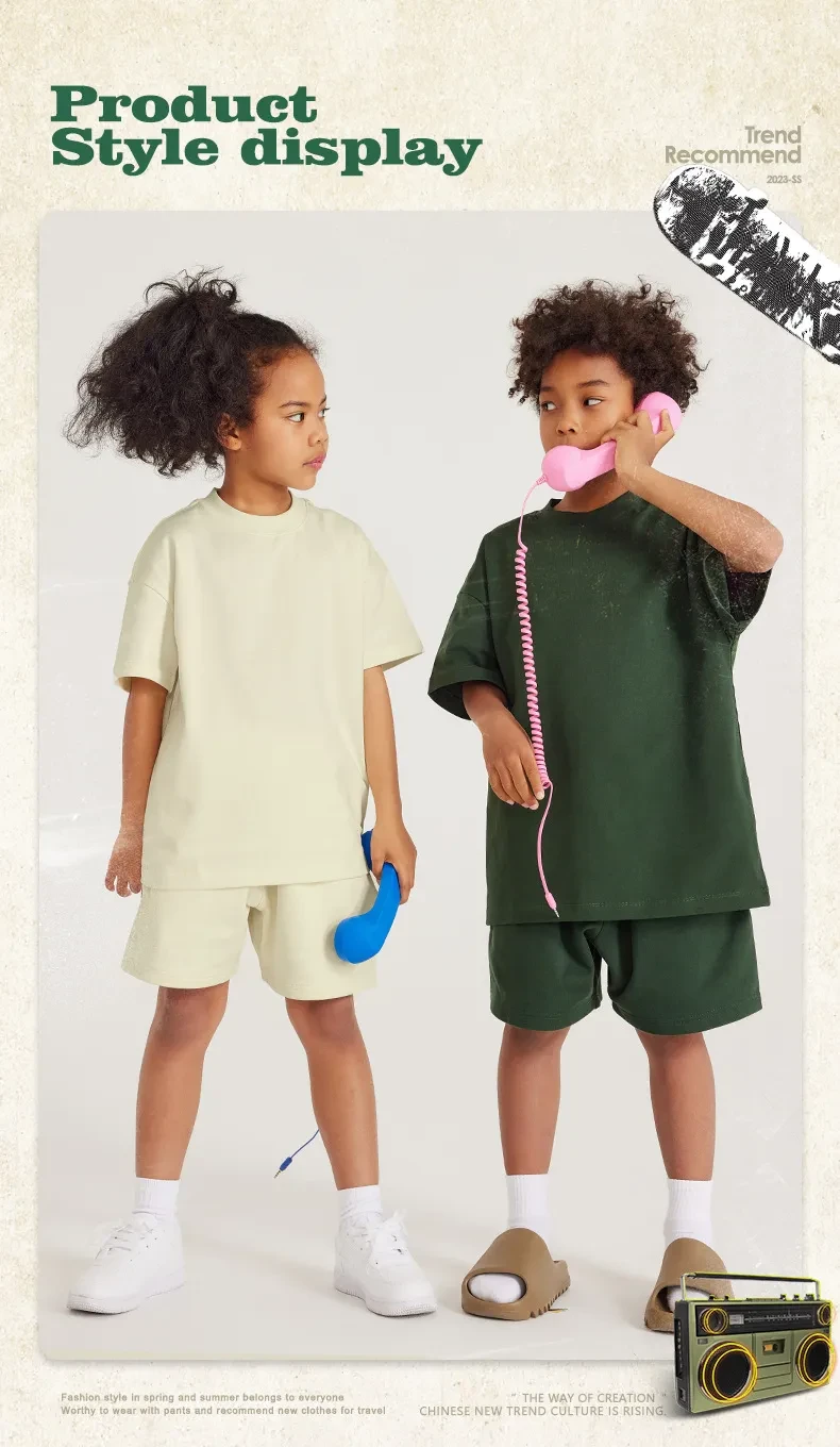 Earth Color Basic Style Medium And Large Children's Cotton Shorts