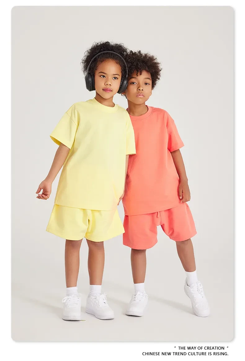 Earth Color Basic Style Medium And Large Children's Cotton Shorts