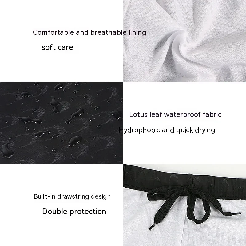 Shark Skin High Elastic Swimsuit Swimming Cap Suit Fifth Pants Quick-drying