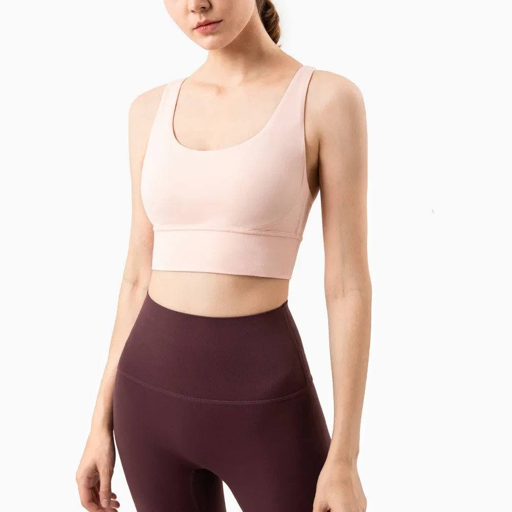 Cross Shockproof Gathered Yoga Beauty Back Bra