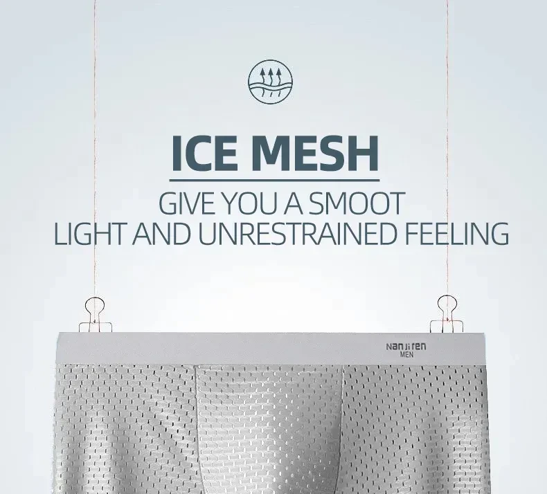 Men's Breathable Mesh Ice Thin Summer Boxer Shorts
