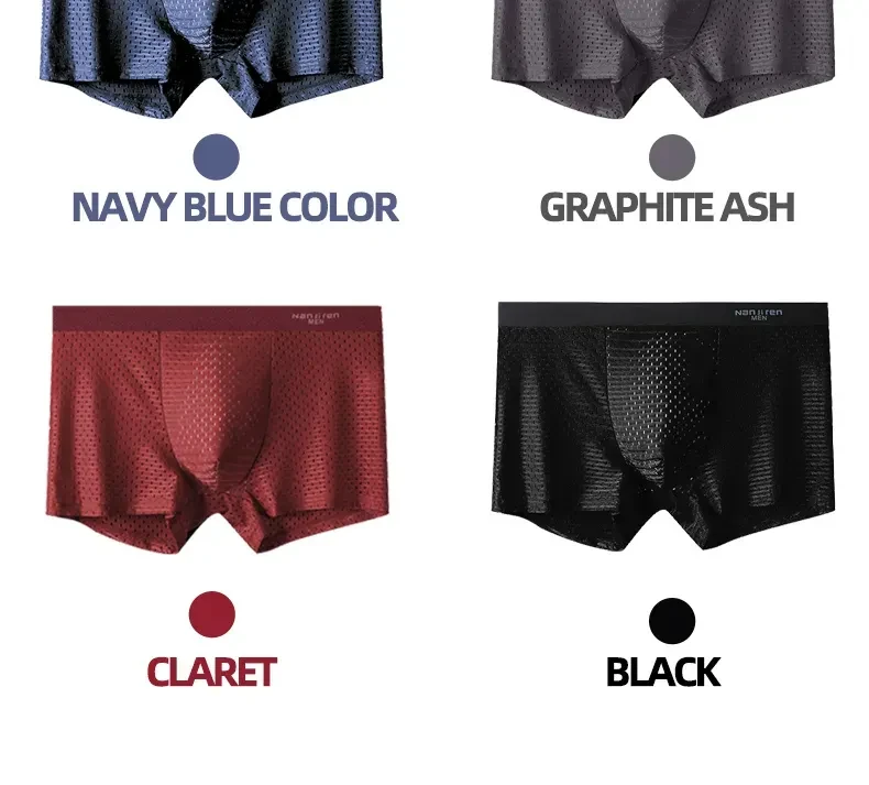 Men's Breathable Mesh Ice Thin Summer Boxer Shorts