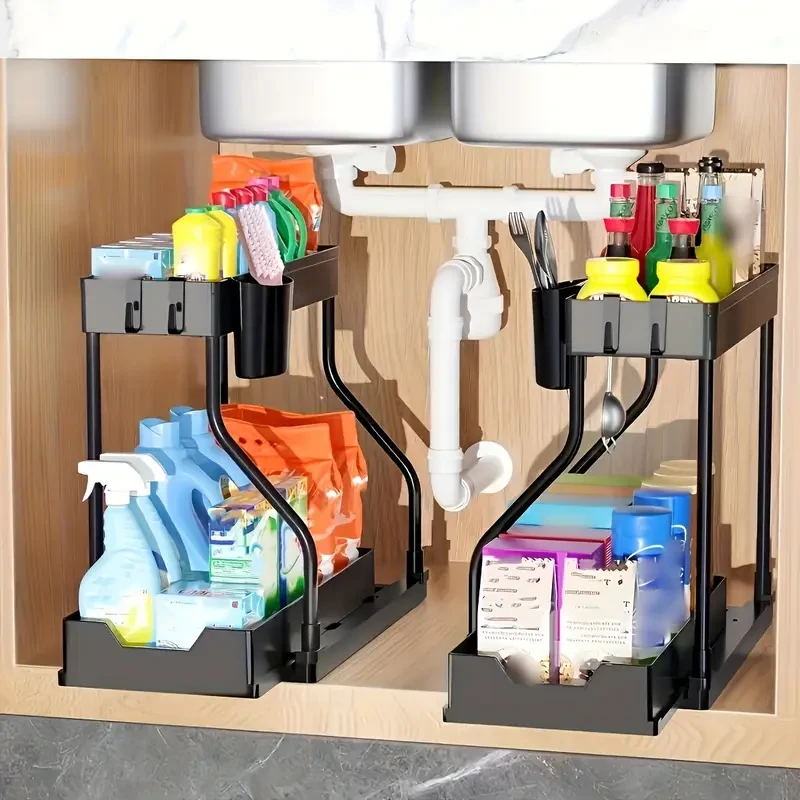 Space-Saving 2-Tier Pull-Out Organizer