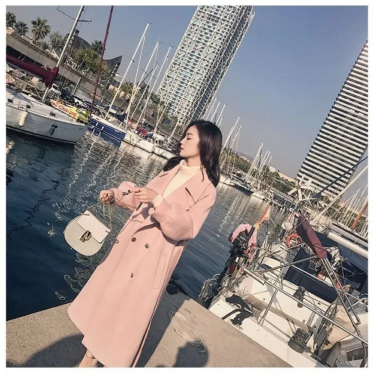 Autumn And Winter Woolen Coat Women's Korean-style Thickened Cinched