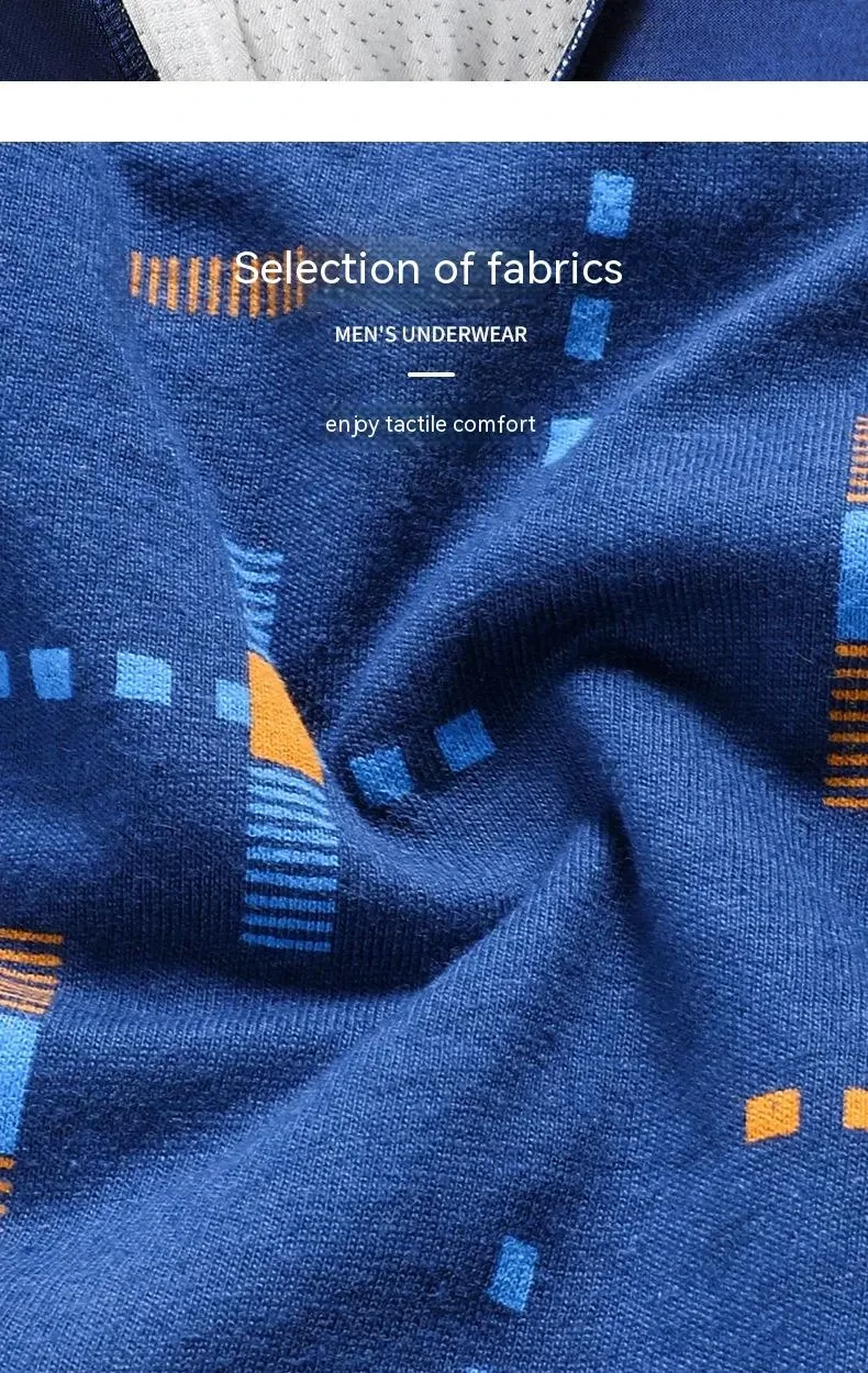 Breathable Printed Summer Thin Plus Size Men's Cotton Antibacterial Boxers Shorts