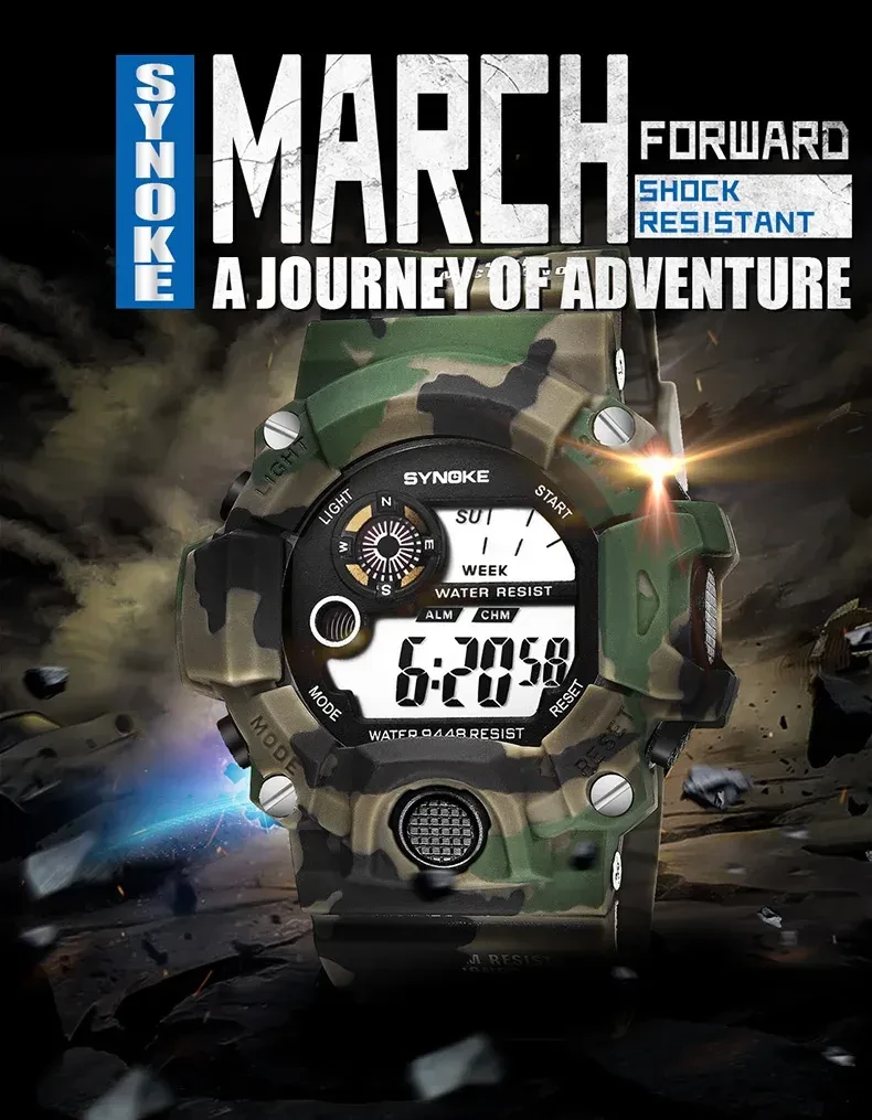 Sports multifunctional waterproof and anti-fall watch