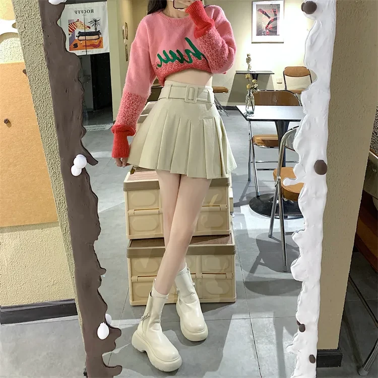 Corduroy Half Women's Autumn A-line Half Skirt Pleated Skirt