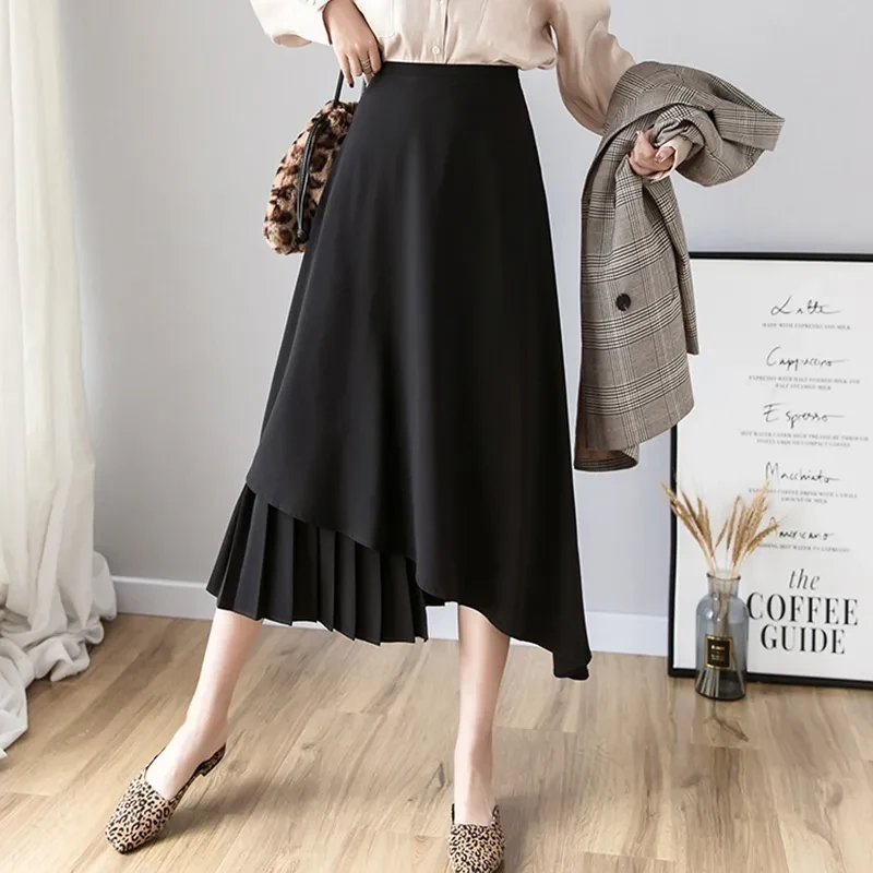 New Hepburn Style High Waist Large Swing Umbrella Skirt
