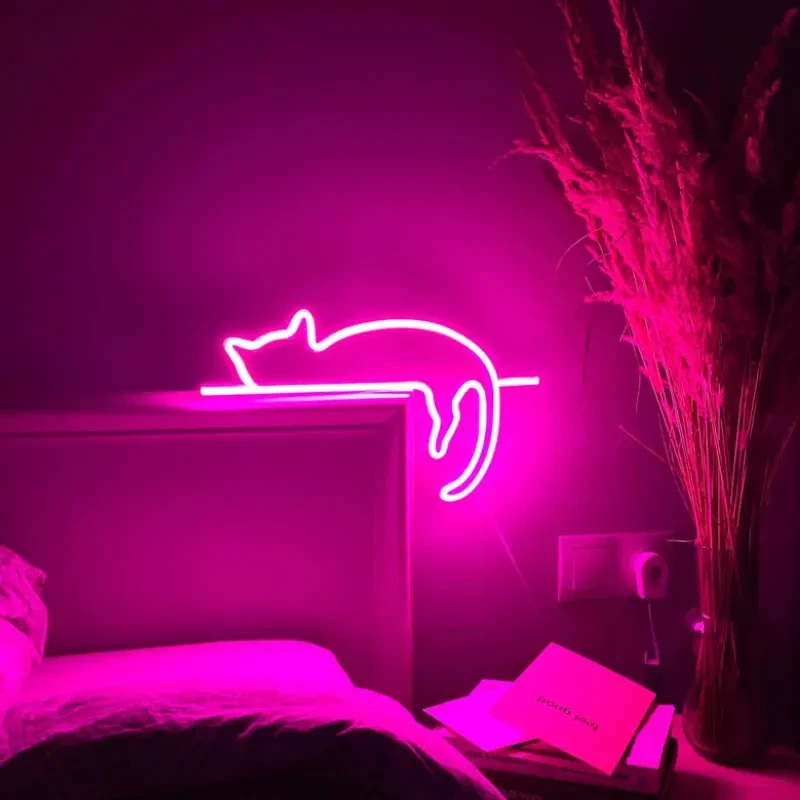 Neon Light-emitting Cat LED Light Room Bedroom Decorative Light